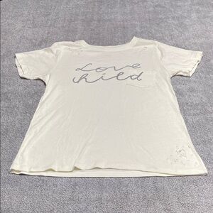 Prince Peter Collection Cream 'Love Child' Short Sleeve Tee with Script Logo